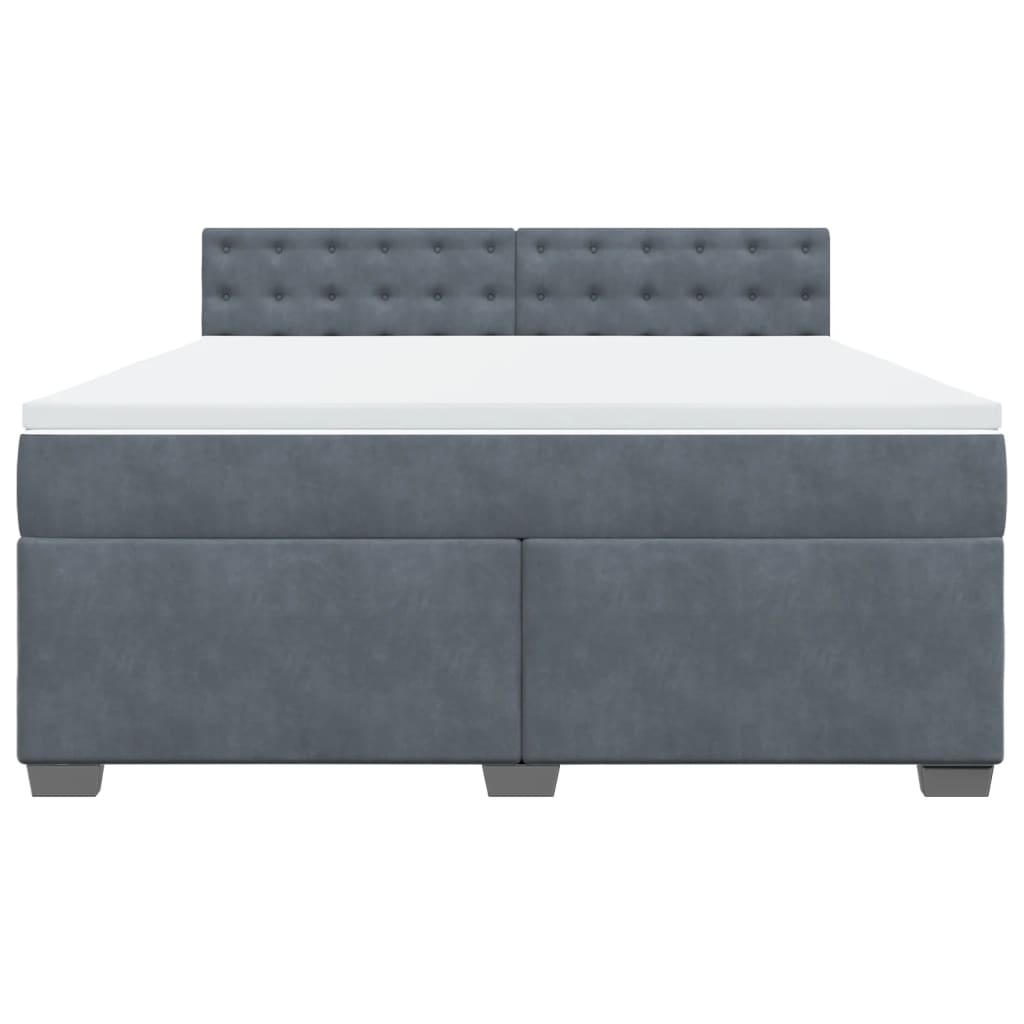 Sommier à lattes de lit et matelas Gris foncé 180x200cm Velours - XIOS