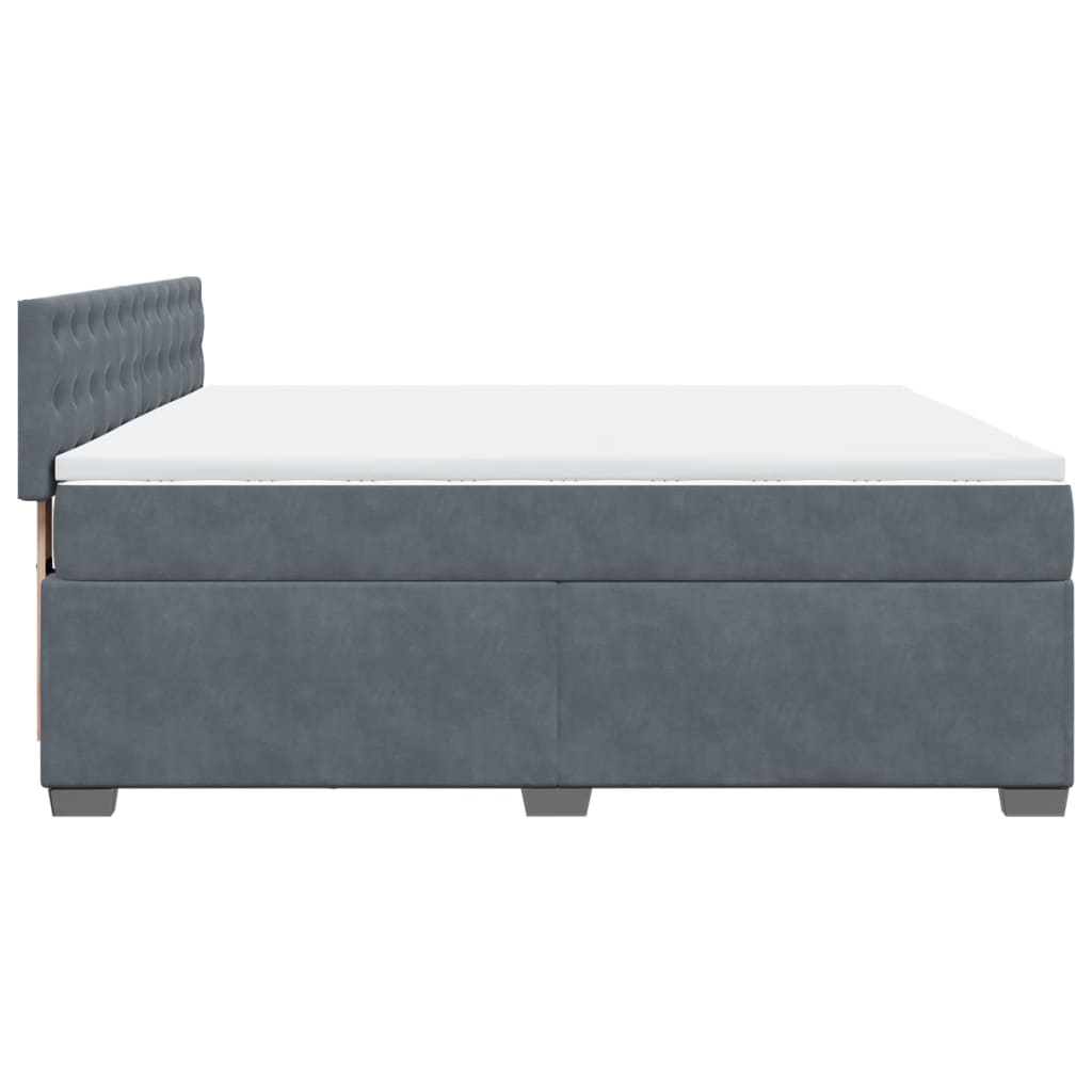 Sommier à lattes de lit et matelas Gris foncé 180x200cm Velours - XIOS