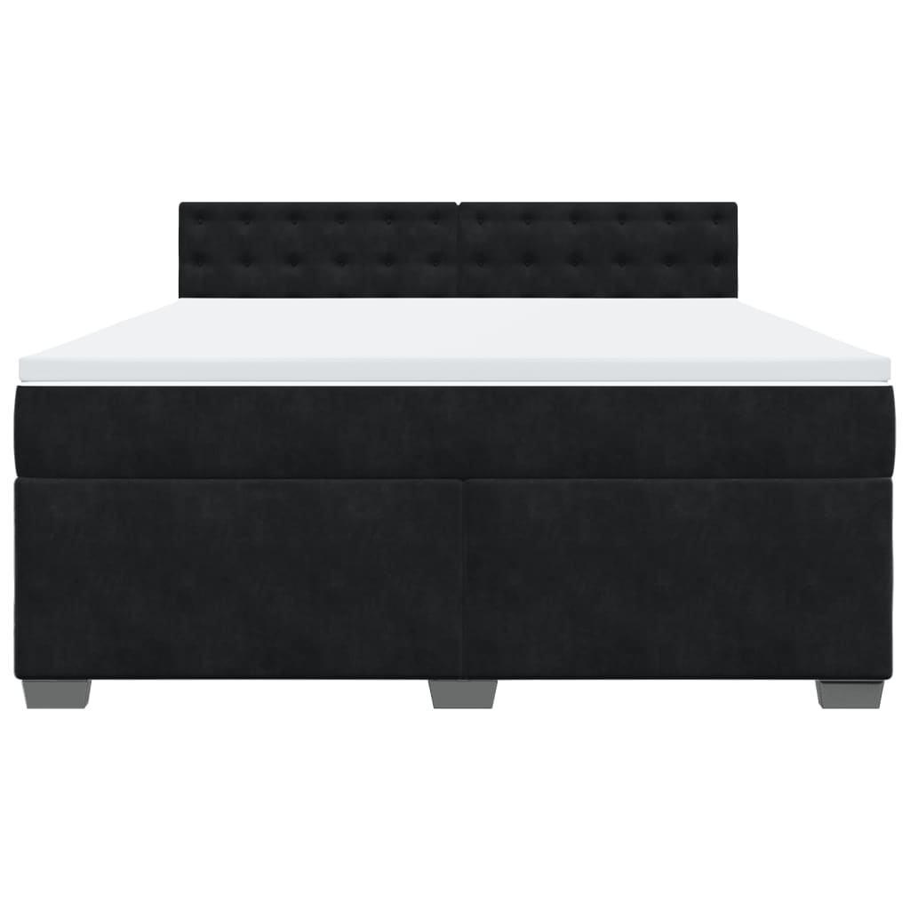 Sommier à lattes de lit avec matelas Noir 180x200 cm Velours - XIOS