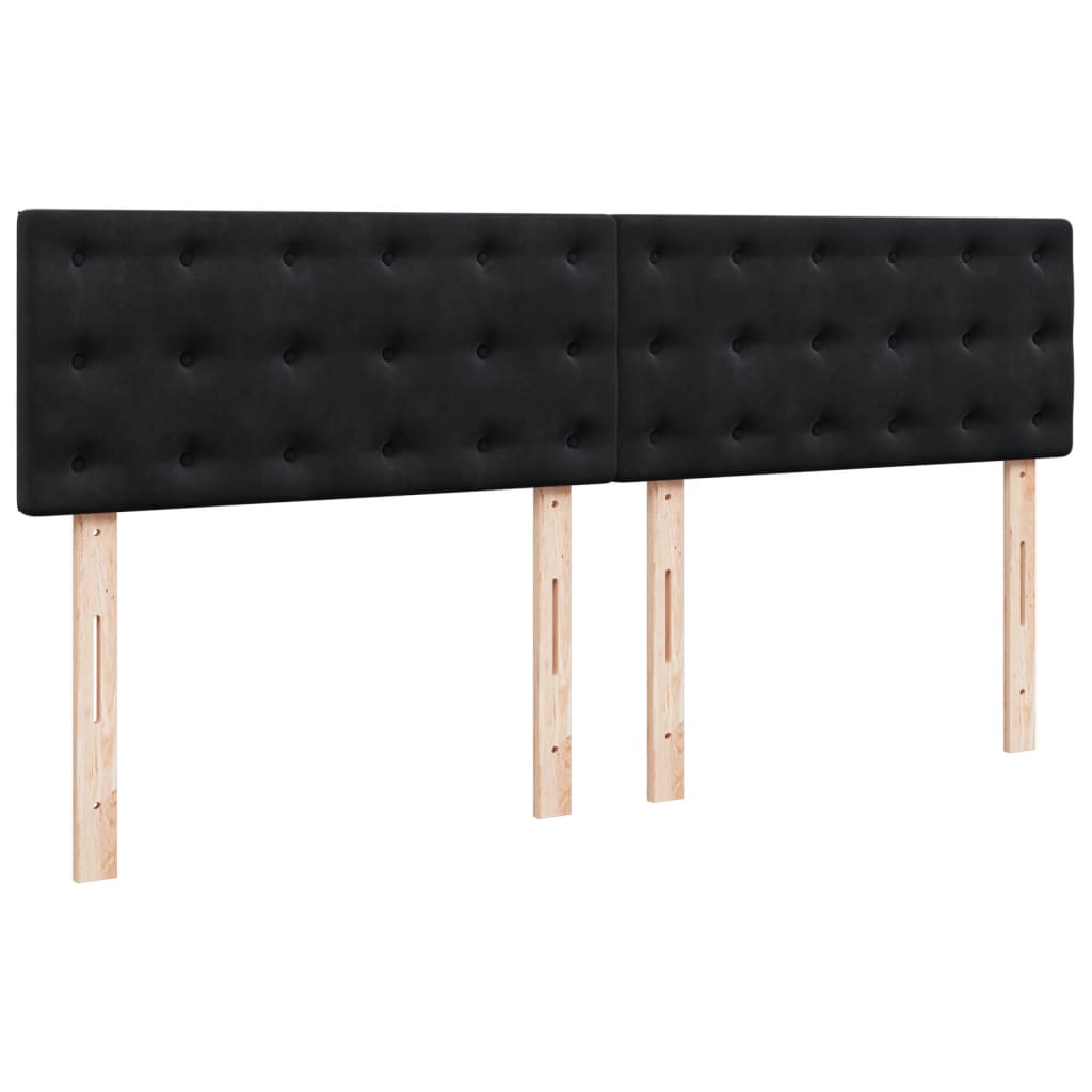 Sommier à lattes de lit avec matelas Noir 180x200 cm Velours - XIOS