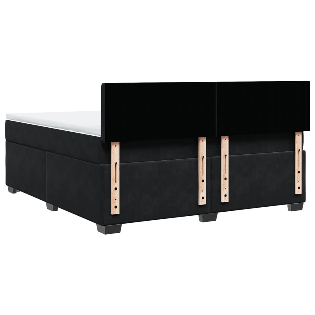 Sommier à lattes de lit avec matelas Noir 180x200 cm Velours - XIOS