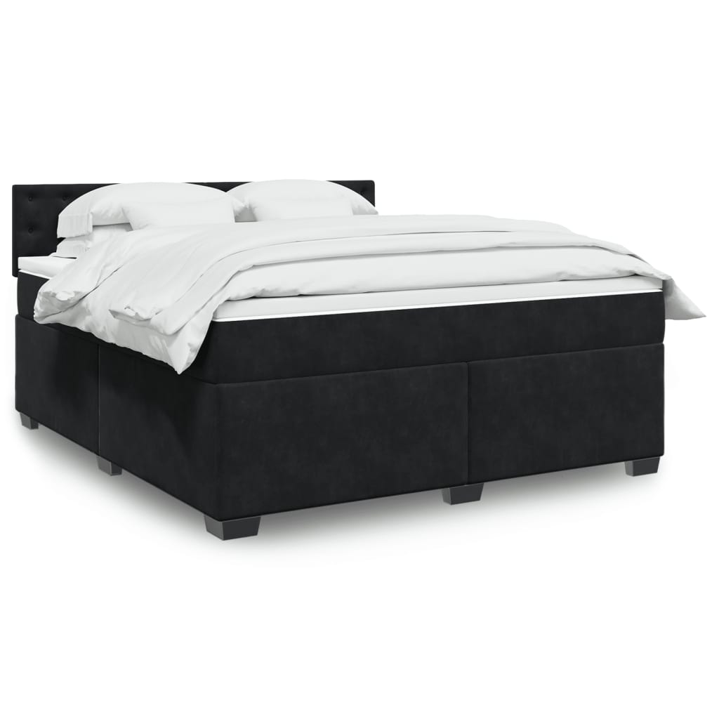 Sommier à lattes de lit avec matelas Noir 180x200 cm Velours - XIOS