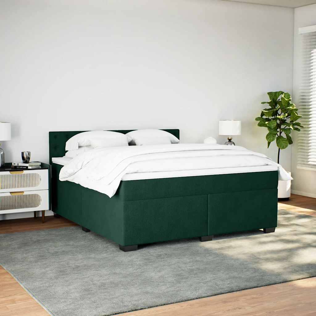 Sommier à lattes de lit et matelas Vert foncé 180x200cm Velours - XIOS