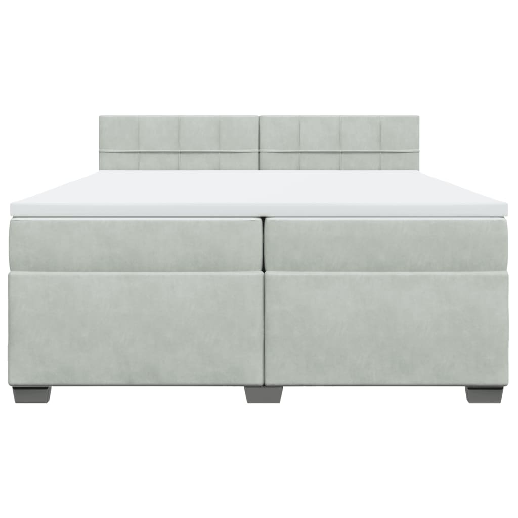 Sommier à lattes de lit et matelas Gris clair 200x200cm Velours - XIOS