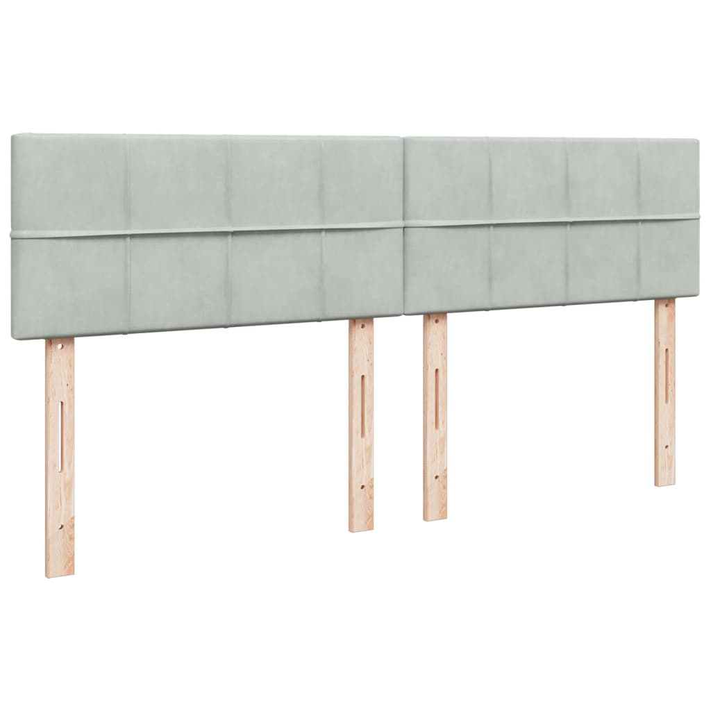 Sommier à lattes de lit et matelas Gris clair 200x200cm Velours - XIOS