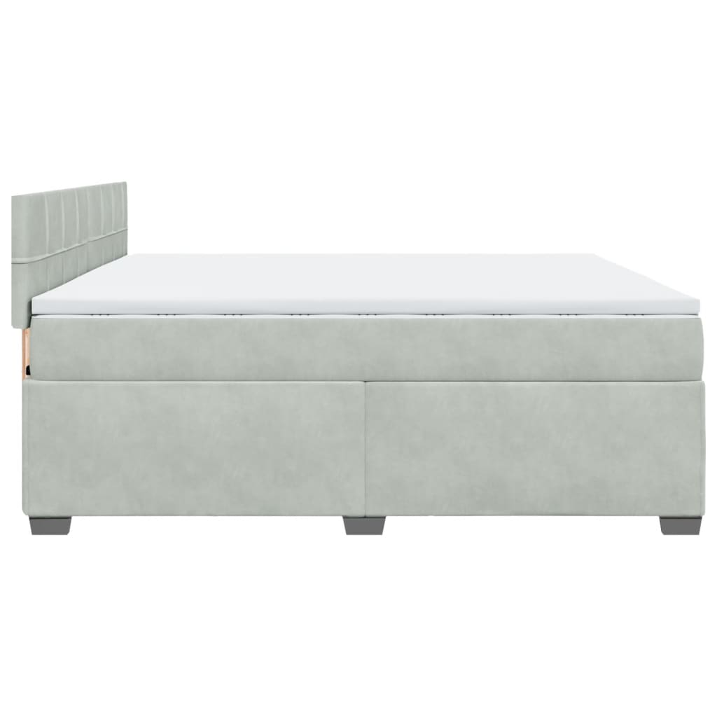 Sommier à lattes de lit et matelas Gris clair 200x200cm Velours - XIOS