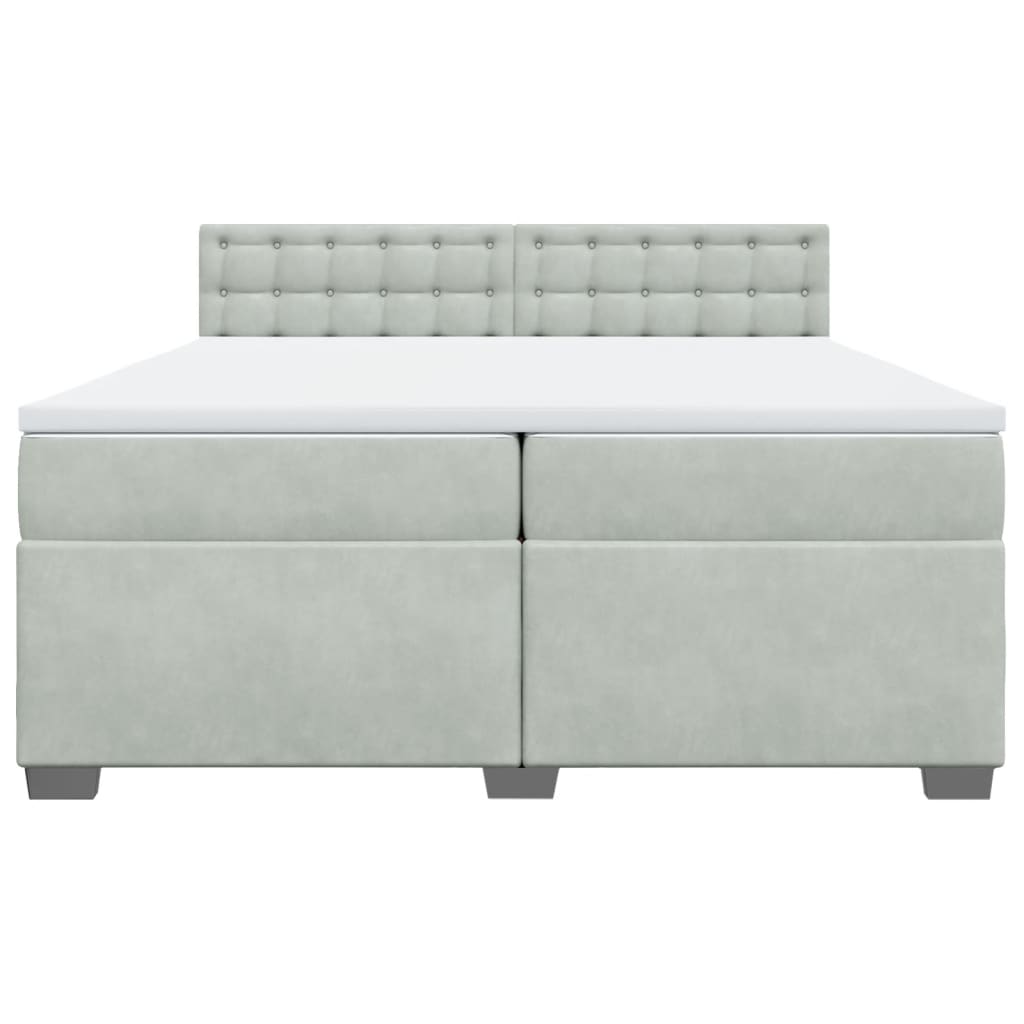 Sommier à lattes de lit et matelas Gris clair 200x200cm Velours - XIOS