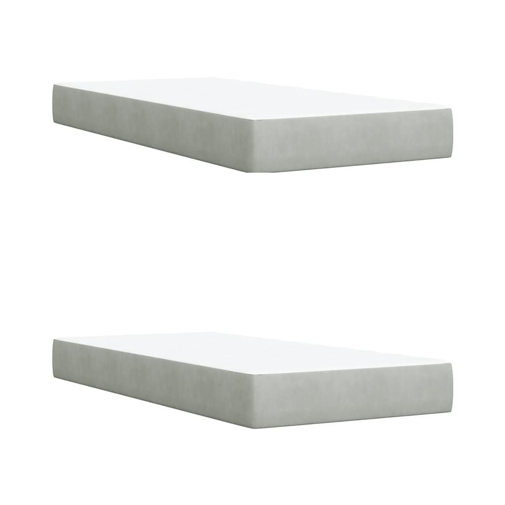 Sommier à lattes de lit et matelas Gris clair 200x200cm Velours - XIOS