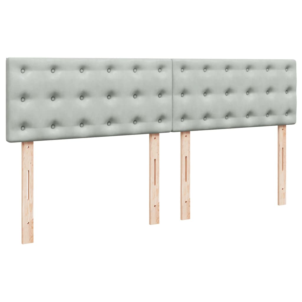 Sommier à lattes de lit et matelas Gris clair 200x200cm Velours - XIOS