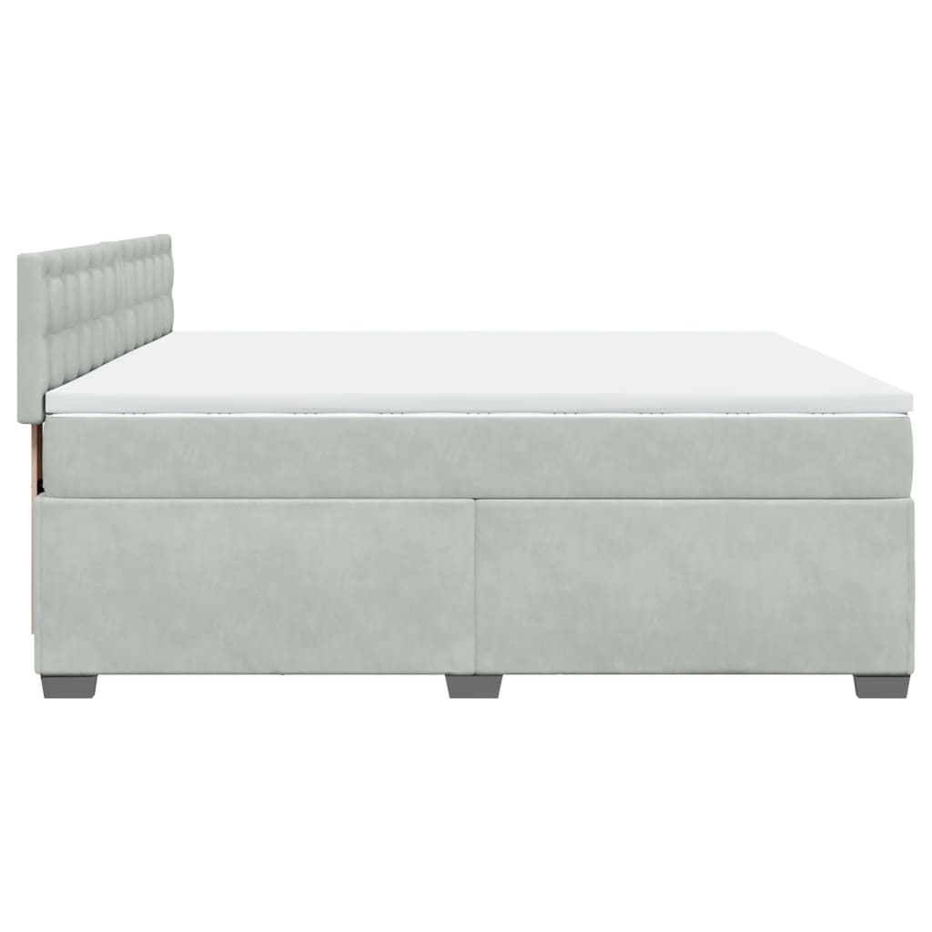 Sommier à lattes de lit et matelas Gris clair 200x200cm Velours - XIOS