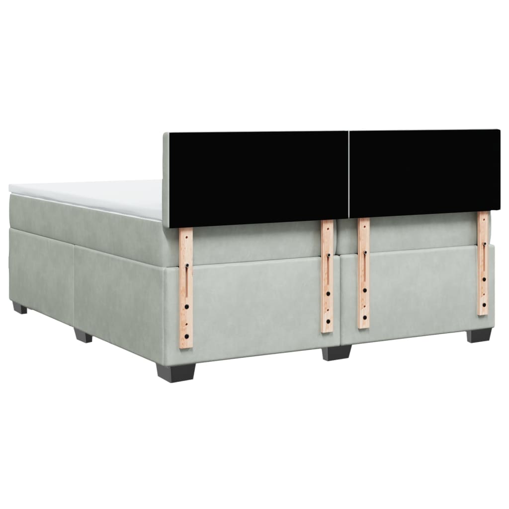 Sommier à lattes de lit et matelas Gris clair 200x200cm Velours - XIOS