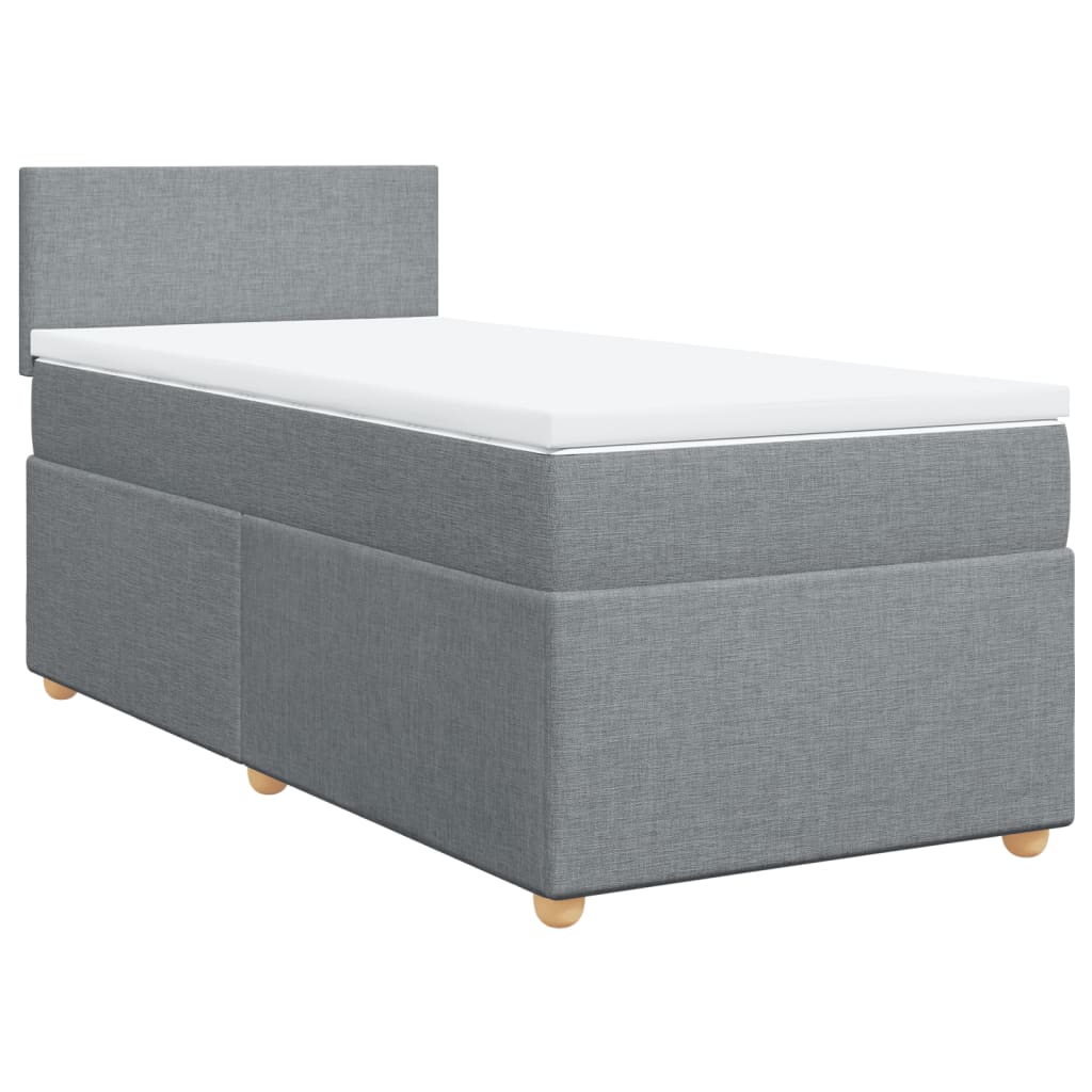 Sommier à lattes de lit avec matelas gris clair 80x200 cm tissu - XIOS