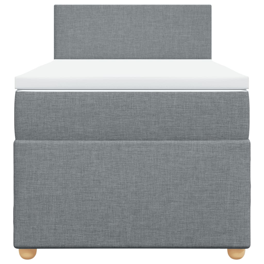 Sommier à lattes de lit avec matelas gris clair 80x200 cm tissu - XIOS