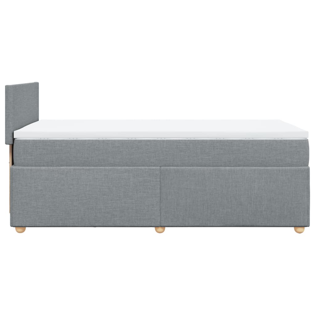 Sommier à lattes de lit avec matelas gris clair 80x200 cm tissu - XIOS