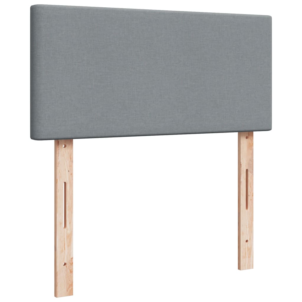 Sommier à lattes de lit avec matelas gris clair 80x200 cm tissu - XIOS