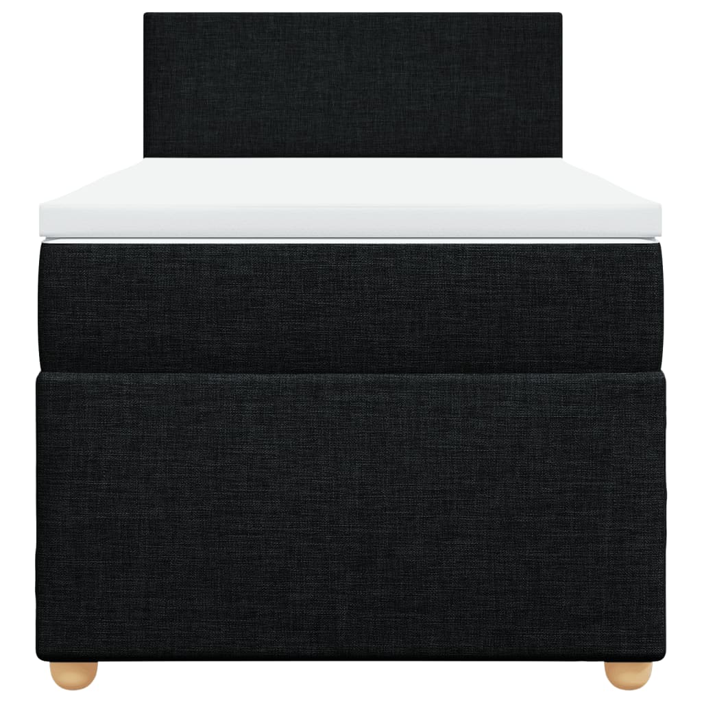 Sommier à lattes de lit et matelas Noir 80x200 cm Tissu - XIOS