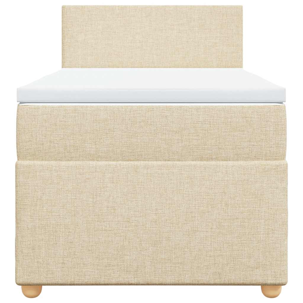 Sommier à lattes de lit avec matelas Crème 80x200 cm Tissu