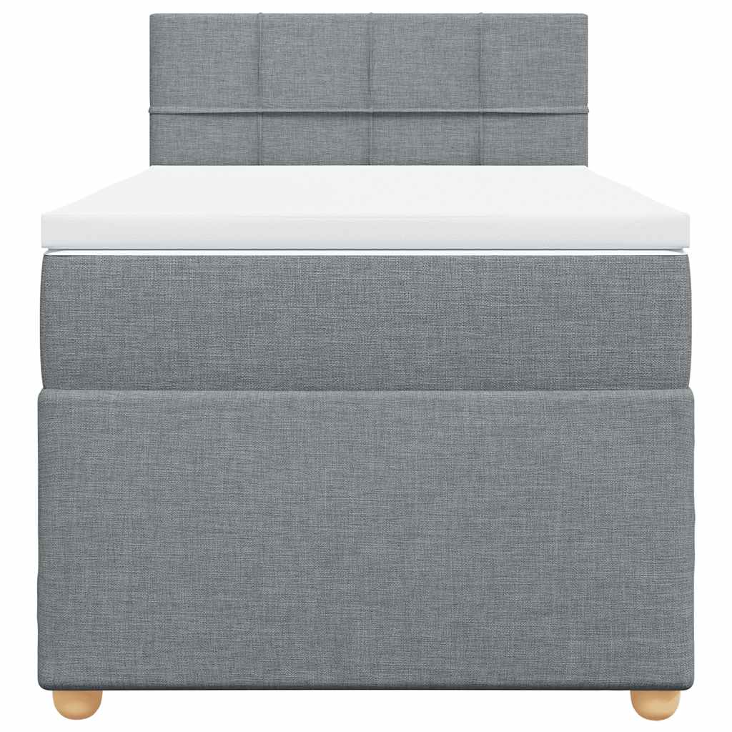 Sommier à lattes de lit avec matelas gris clair 80x200 cm tissu - XIOS