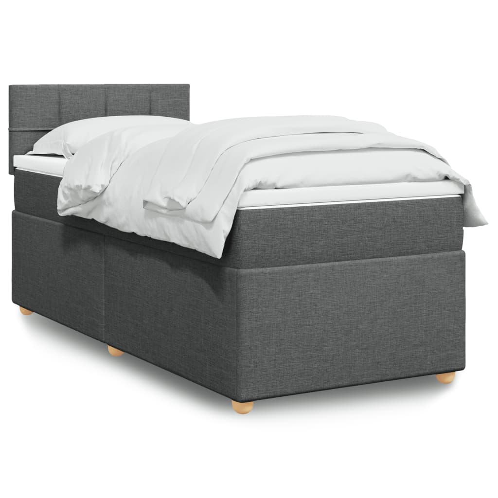 Sommier à lattes de lit avec matelas Gris foncé 80x200 cm Tissu - XIOS