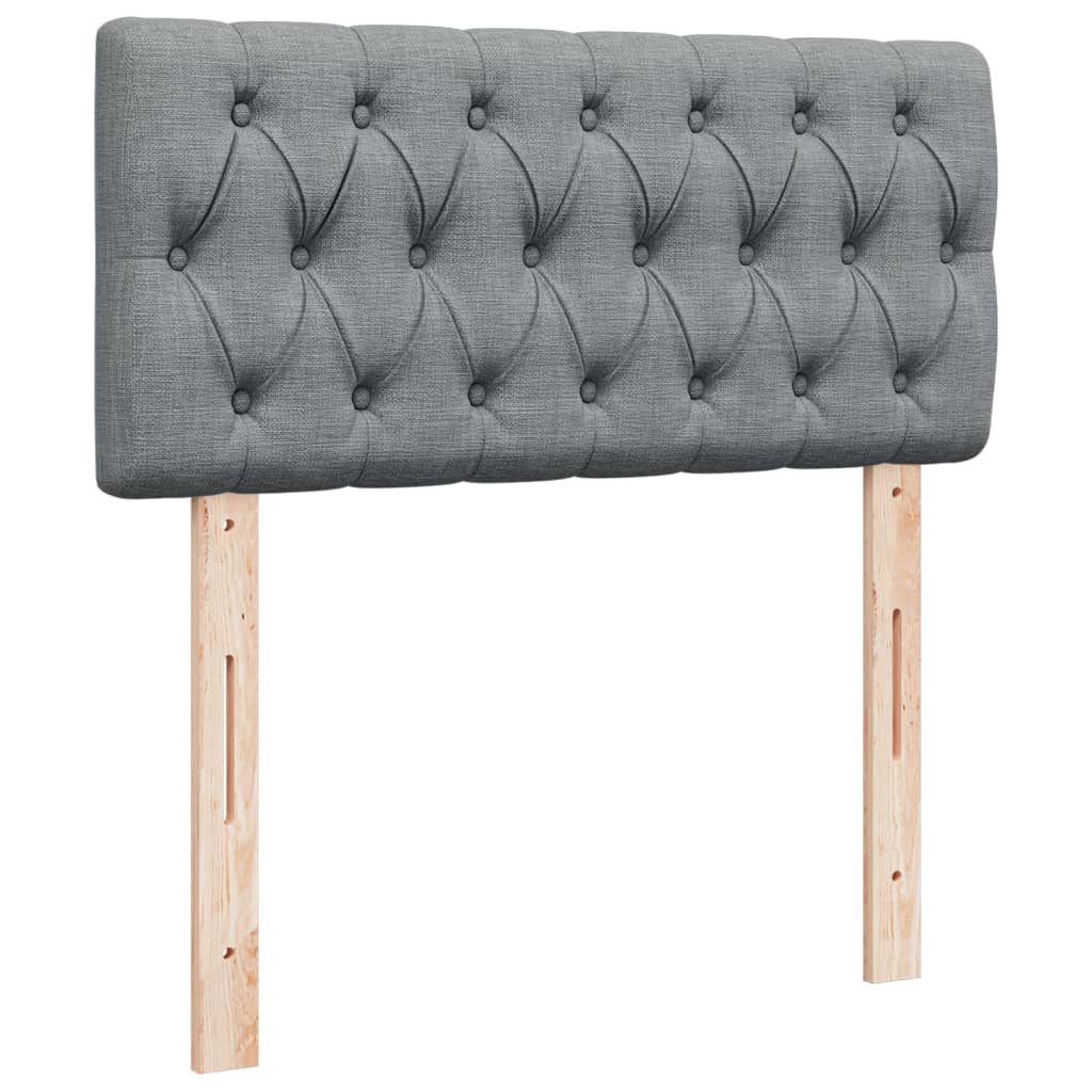 Sommier à lattes de lit avec matelas gris clair 80x200 cm tissu - XIOS