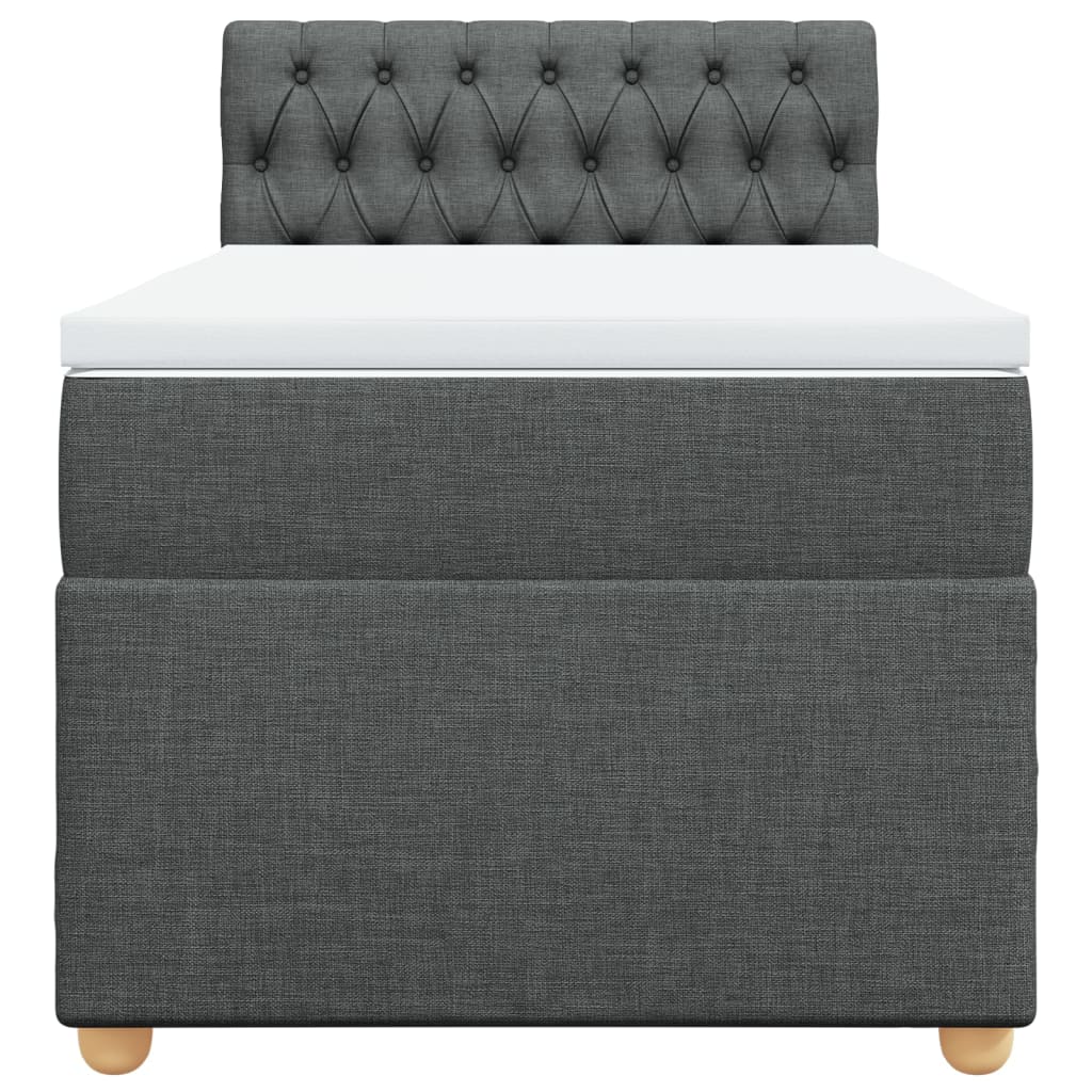 Sommier à lattes de lit avec matelas Gris foncé 80x200 cm Tissu - XIOS