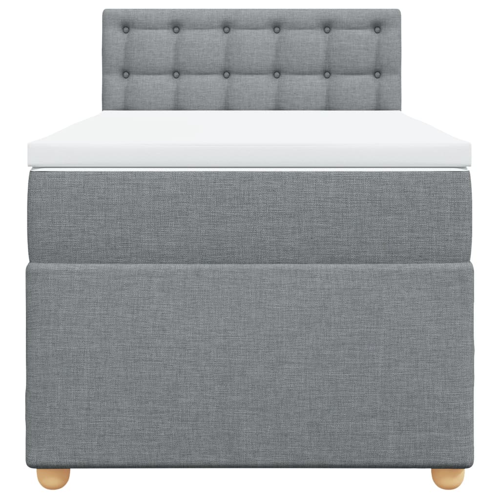 Sommier à lattes de lit avec matelas gris clair 80x200 cm tissu - XIOS