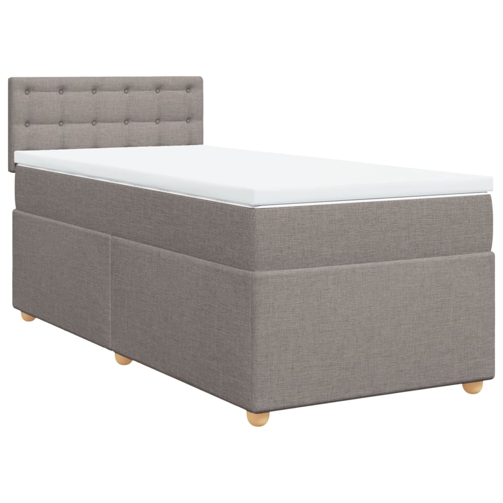 Sommier à lattes de lit avec matelas Taupe 80x200 cm Tissu - XIOS