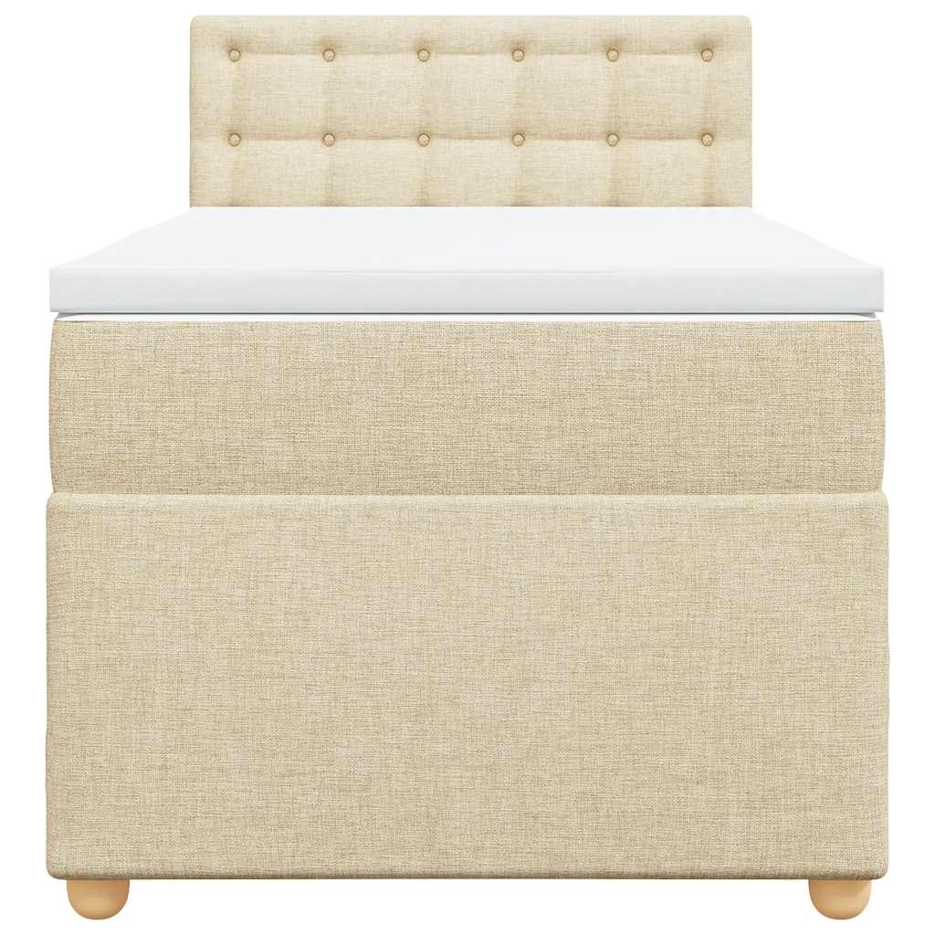 Sommier à lattes de lit avec matelas Crème 80x200 cm Tissu