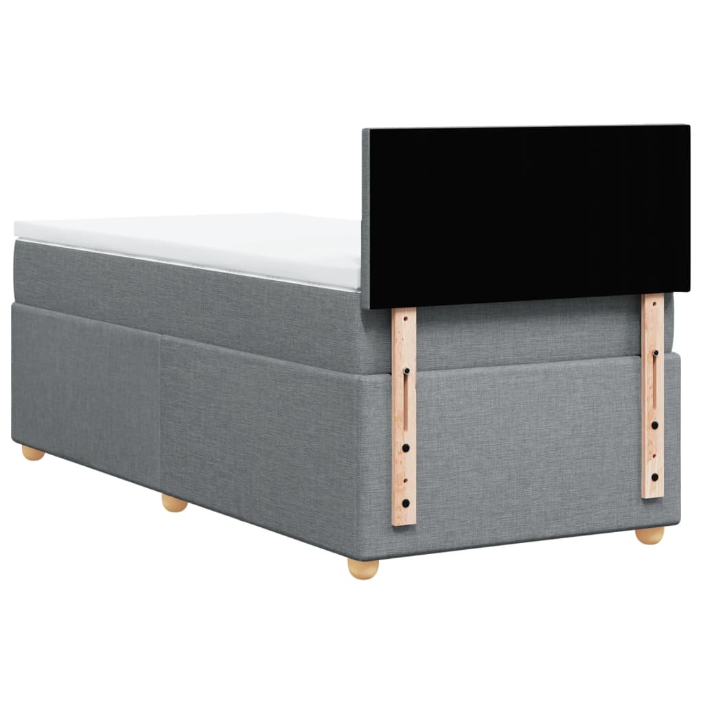 Sommier à lattes de lit et matelas Gris clair 90x190 cm Tissu - XIOS