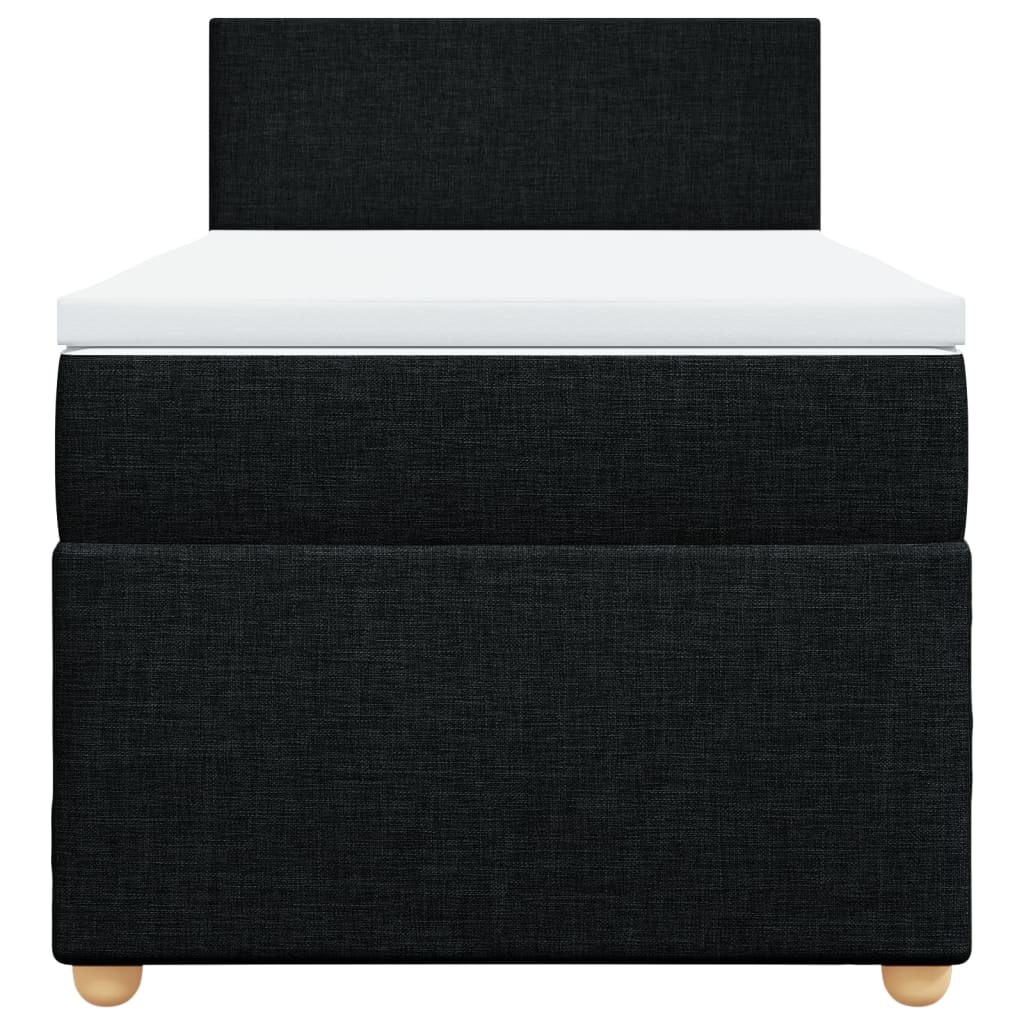 Sommier à lattes de lit avec matelas Noir 90x190 cm Tissu - XIOS