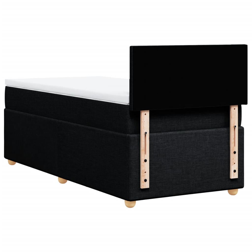 Sommier à lattes de lit avec matelas Noir 90x190 cm Tissu - XIOS
