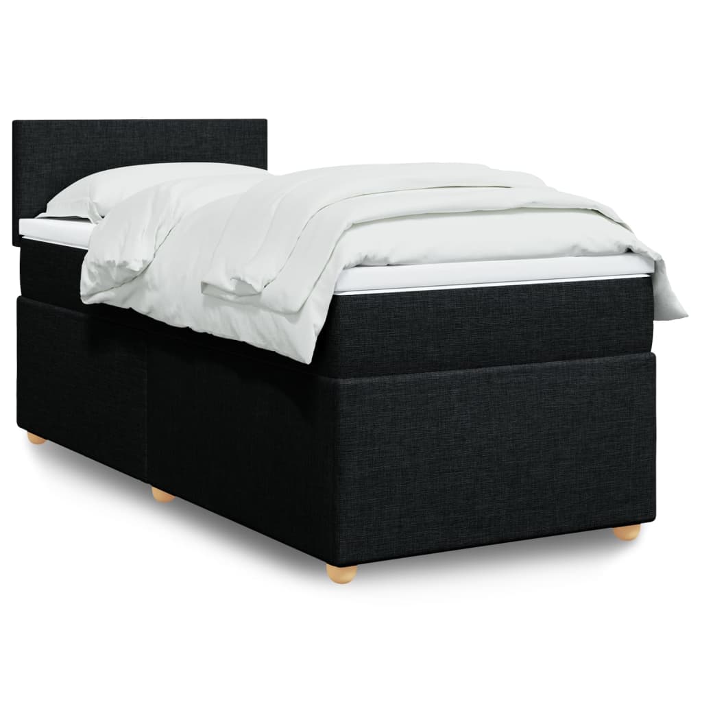 Sommier à lattes de lit avec matelas Noir 90x190 cm Tissu - XIOS
