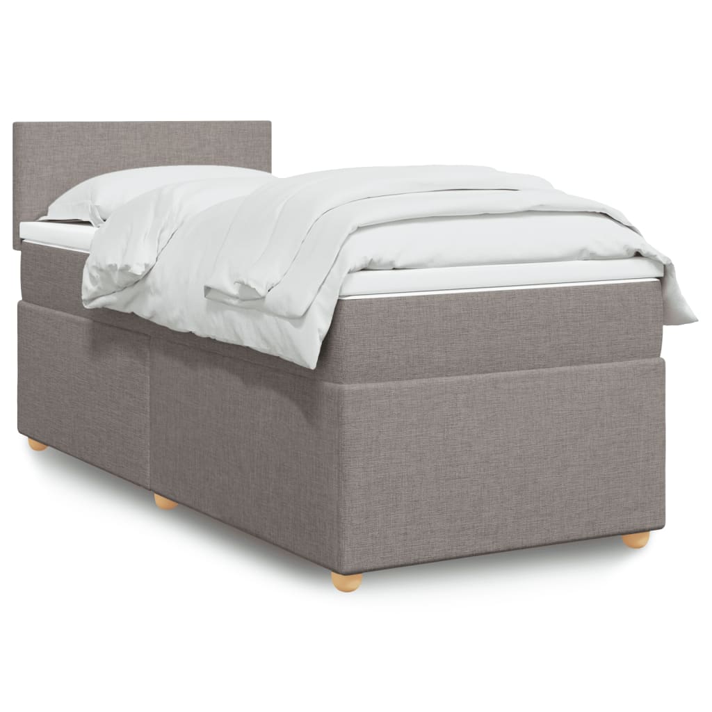 Sommier à lattes de lit avec matelas Taupe 90x190 cm Tissu - XIOS