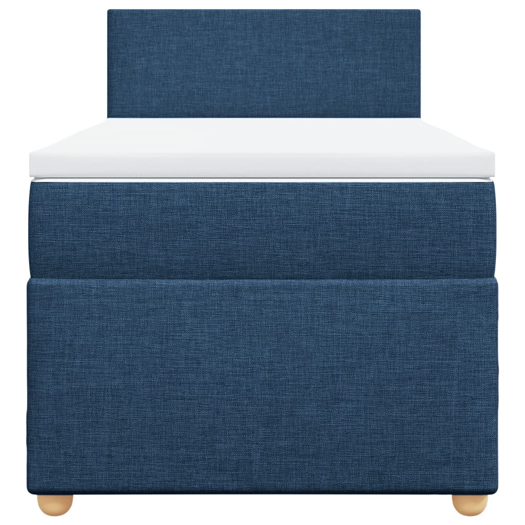 Sommier à lattes de lit avec matelas Bleu 90x190 cm Tissu - XIOS