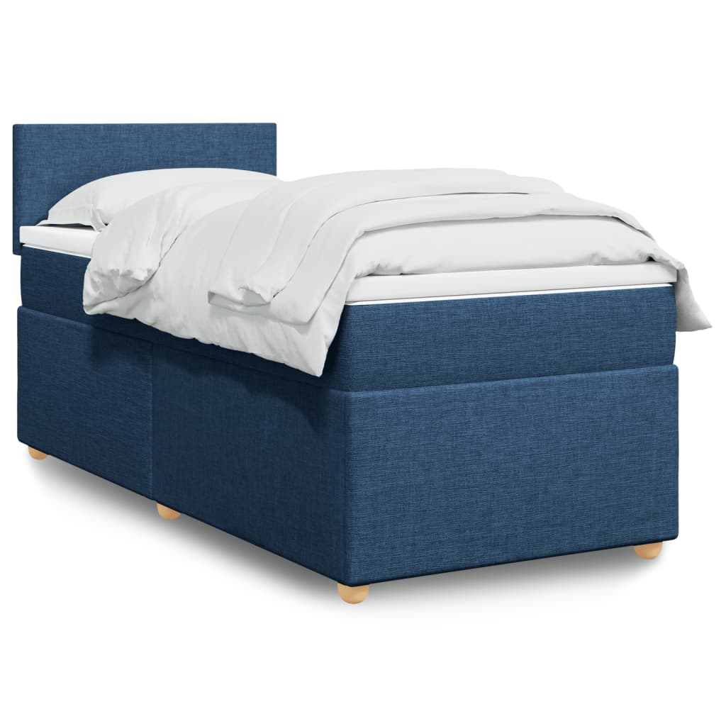 Sommier à lattes de lit avec matelas Bleu 90x190 cm Tissu - XIOS