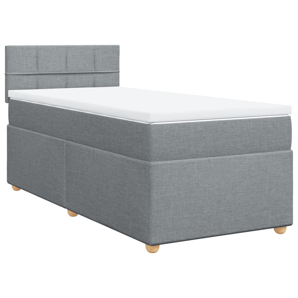 Sommier à lattes de lit et matelas Gris clair 90x190 cm Tissu - XIOS