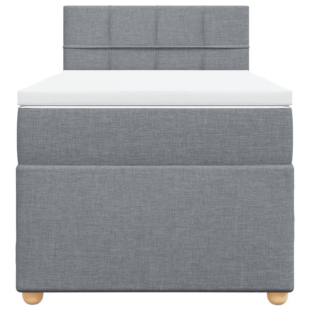 Sommier à lattes de lit et matelas Gris clair 90x190 cm Tissu - XIOS