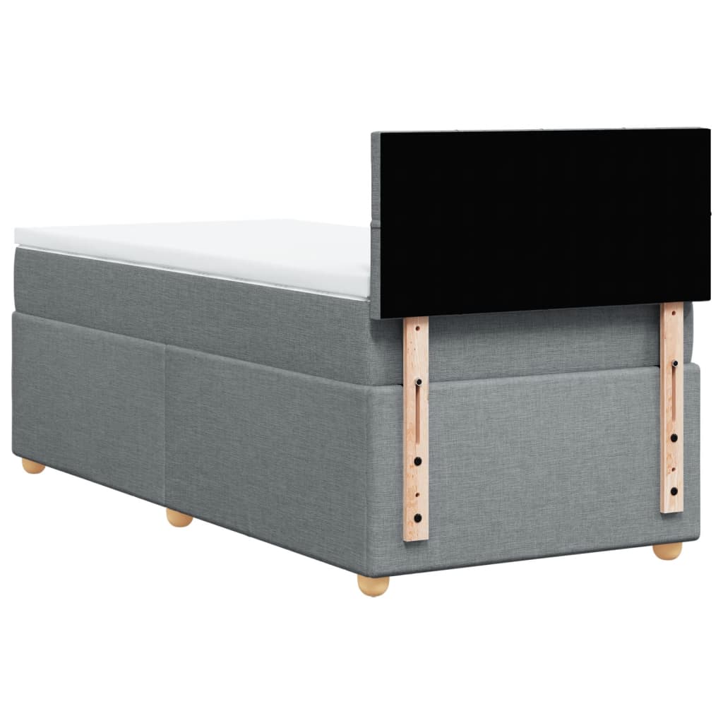Sommier à lattes de lit et matelas Gris clair 90x190 cm Tissu - XIOS