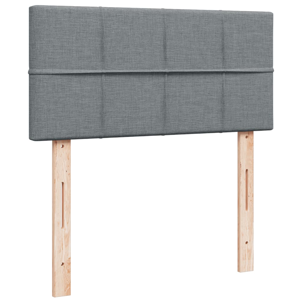 Sommier à lattes de lit et matelas Gris clair 90x190 cm Tissu - XIOS