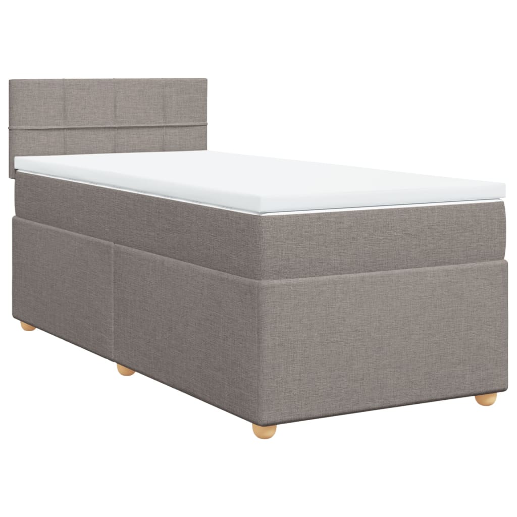 Sommier à lattes de lit avec matelas Taupe 90x190 cm Tissu - XIOS