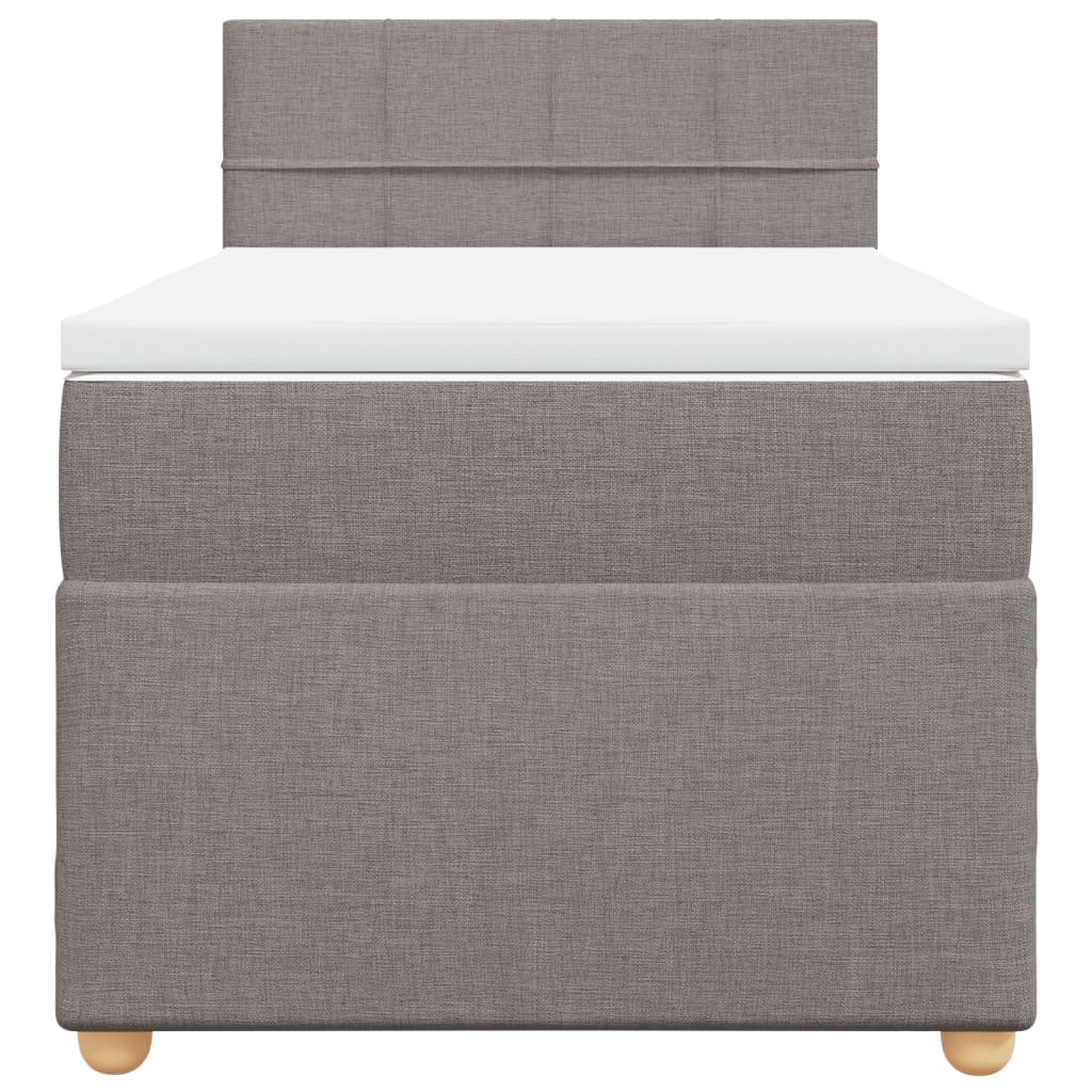 Sommier à lattes de lit avec matelas Taupe 90x190 cm Tissu - XIOS