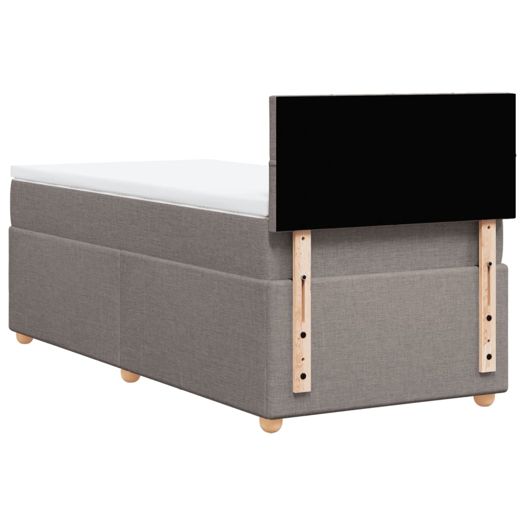 Sommier à lattes de lit avec matelas Taupe 90x190 cm Tissu - XIOS