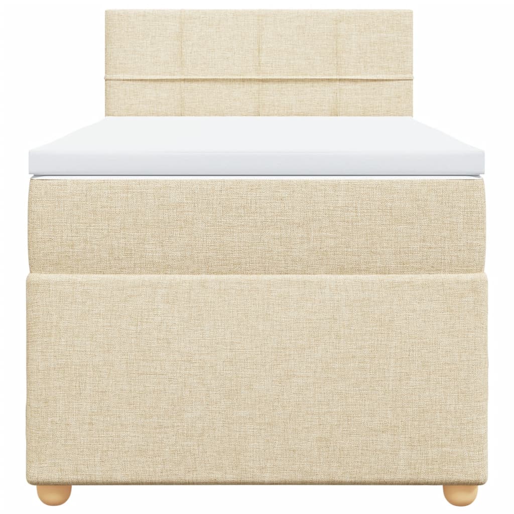 Sommier à lattes de lit et matelas Crème 90x190 cm Tissu - XIOS