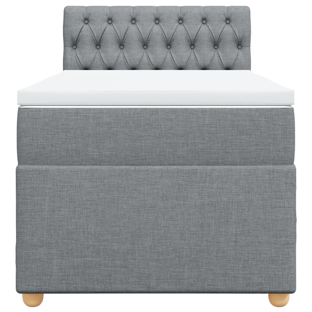 Sommier à lattes de lit et matelas Gris clair 90x190 cm Tissu - XIOS