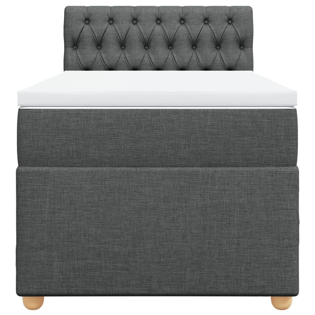 Sommier à lattes de lit et matelas Gris foncé 90x190 cm Tissu - XIOS