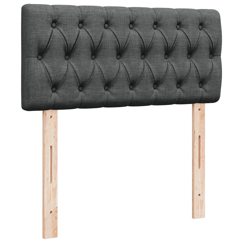 Sommier à lattes de lit et matelas Gris foncé 90x190 cm Tissu - XIOS