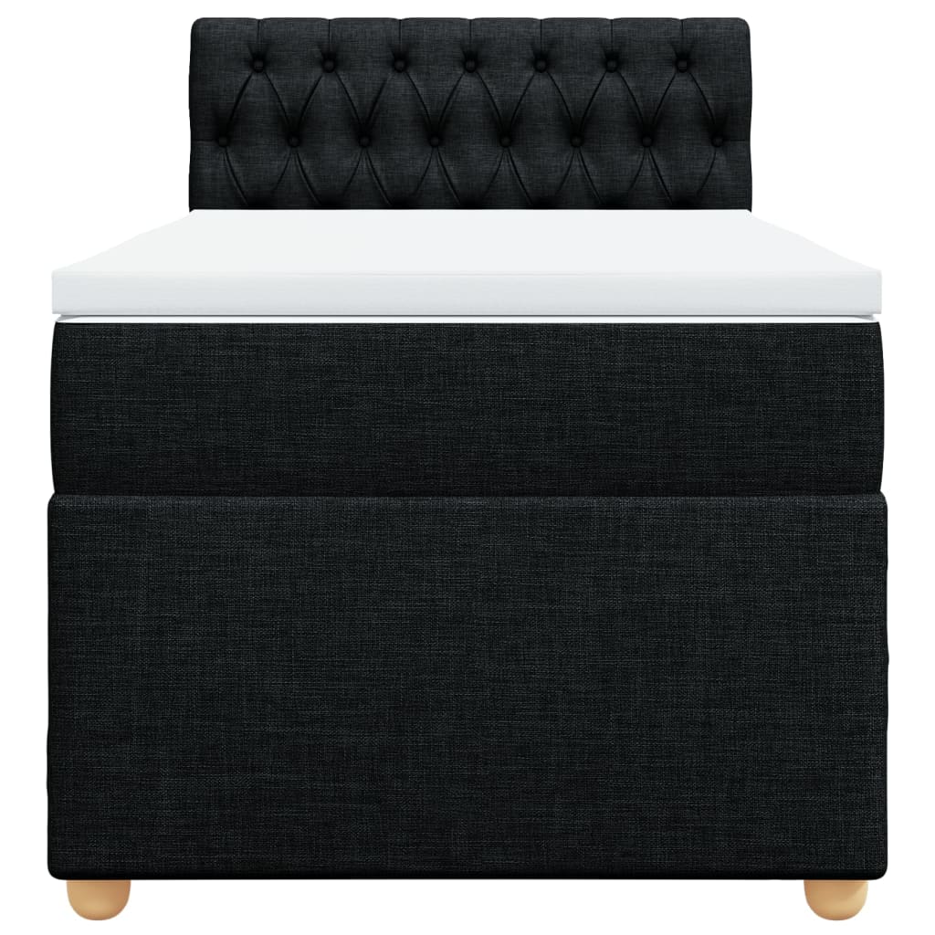 Sommier à lattes de lit avec matelas Noir 90x190 cm Tissu - XIOS