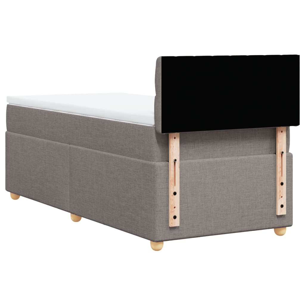 Sommier à lattes de lit avec matelas Taupe 90x190 cm Tissu - XIOS