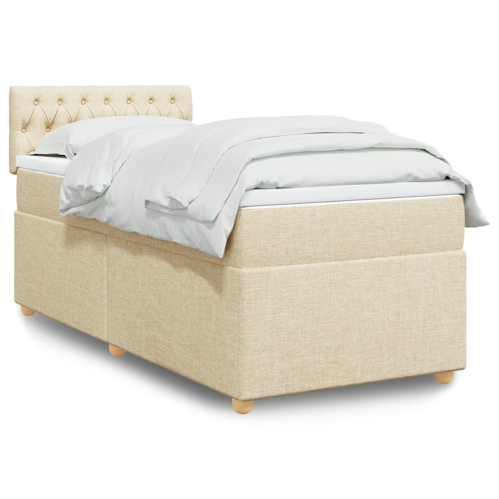 Sommier à lattes de lit et matelas Crème 90x190 cm Tissu - XIOS
