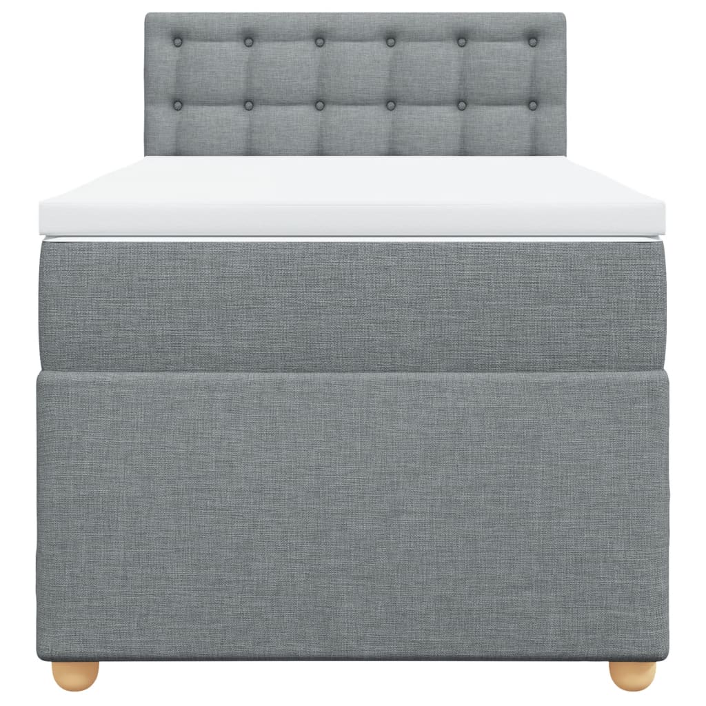 Sommier à lattes de lit et matelas Gris clair 90x190 cm Tissu - XIOS
